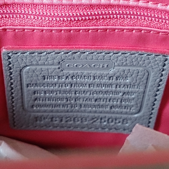 Coach Grey and Red Satchel Bowler Handbag - Picture 6 of 11